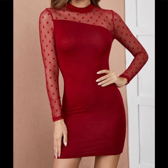 Mesh Panel Bodycon Dress - Picture 1 of 3